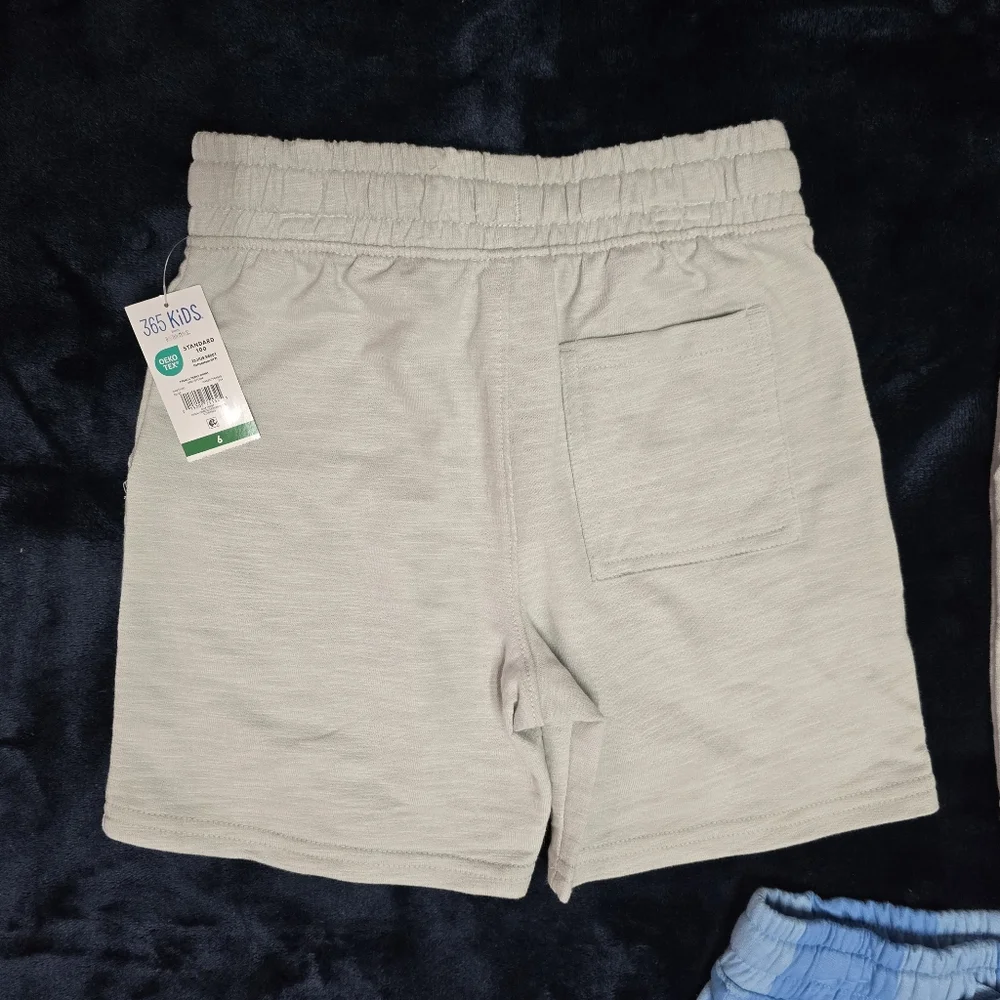 365 Kids Boys Sz 6 FRENCH TERRY SHORTS Gray/blue Pockets/New/Lot of 3/Summertime - Picture 3 of 4